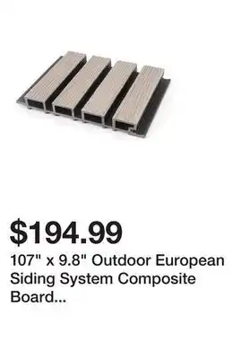 Wayfair 107 x 9.8 Outdoor European Siding System Composite Board Panelling (Set of 2) offer