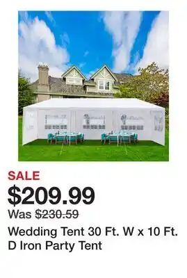Wayfair Wedding Tent 30 Ft. W x 10 Ft. D Iron Party Tent offer