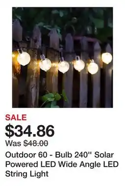 Wayfair Outdoor 60 - Bulb 240'' Solar Powered LED Wide Angle LED String Light offer