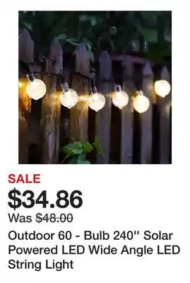 Wayfair Outdoor 60 - Bulb 240'' Solar Powered LED Wide Angle LED String Light offer