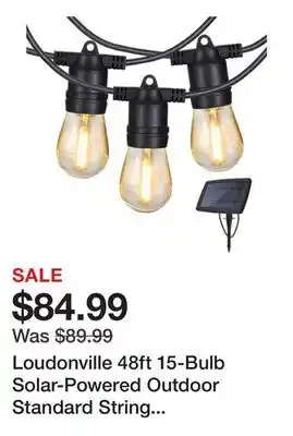 Wayfair Loudonville 48ft 15-Bulb Solar-Powered Outdoor Standard String Light Shatterproof offer