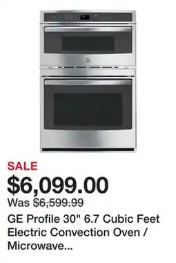 Wayfair GE Profile 30 6.7 Cubic Feet Electric Convection Oven / Microwave Combination with Soft Close Door offer