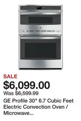 Wayfair GE Profile 30 6.7 Cubic Feet Electric Convection Oven / Microwave Combination with Soft Close Door offer