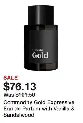 Sephora Commodity Gold Expressive Eau de Parfum with Vanilla & Sandalwood offer