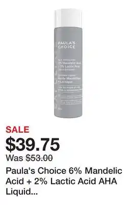 Sephora Paula's Choice 6% Mandelic Acid + 2% Lactic Acid AHA Liquid Exfoliant for Dark Spots, Textured Skin offer