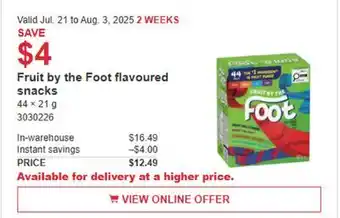 Costco Fruit by the Foot flavoured snacks offer