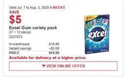 Costco Excel Gum variety pack offer
