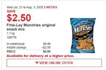 Costco Frito-Lay Munchies original snack mix offer