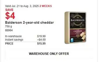Costco Balderson 2-year-old cheddar offer