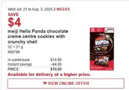 Costco Meiji Hello Panda chocolate creme centre cookies with crunchy shell offer