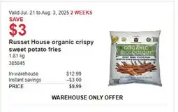 Costco Russet House Organic Crispy Sweet Potato Fries offer