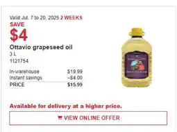 Costco Ottavio grapeseed pol offer