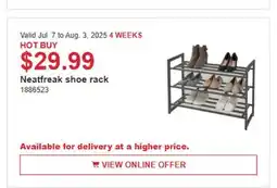 Costco Neatfreak shoes rack offer