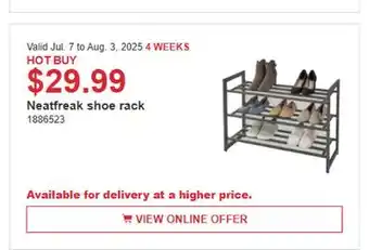 Costco Neatfreak shoes rack offer