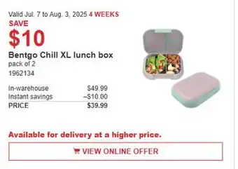 Costco Bento Chill XL lunch box offer