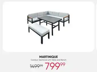 Meubles RD Martinique - Steel Outdoor Sectional with Table and Bench offer