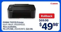 Walmart PIXMA TS3725 Printer offer