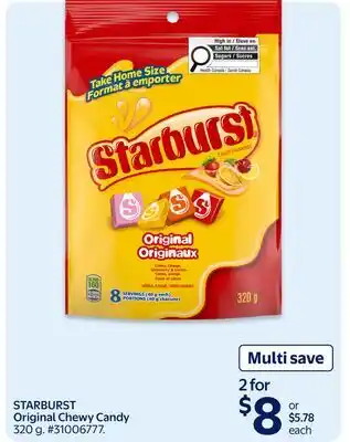 Walmart STARBURST Original Chewy Candy offer