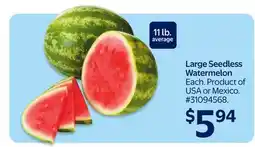Walmart Large Seedless Watermelon offer