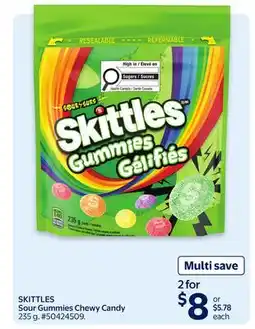 Walmart SKITTLES Sour Gummies Chewy Candy offer