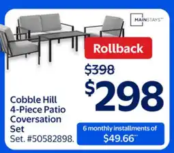 Walmart Cobble Hill 4-Piece Patio Coversation Set offer