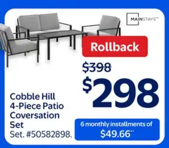 Walmart Cobble Hill 4-Piece Patio Coversation Set offer