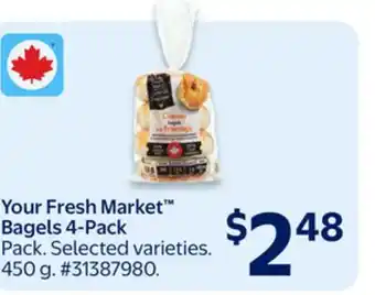 Walmart Your Fresh Market Bagels 4-Pack offer