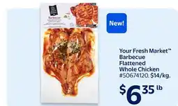Walmart Your Fresh Market Barbecue Flattened Whole Chicken offer