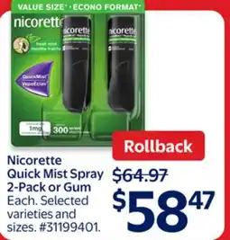 Walmart Nicorette Quick Mist Spray 2-Pack offer