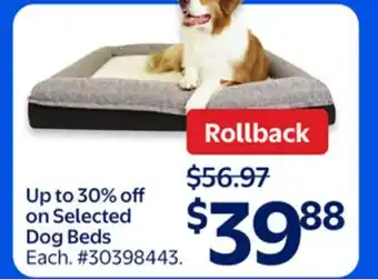 Walmart Selected Dog Beds offer