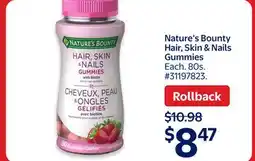 Walmart Nature's Bounty Hair, Skin & Nails Gummies offer