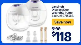 Walmart Lansinoh Discreet Duo Wearable Pump offer