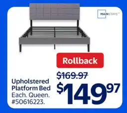 Walmart Upholstered Platform Bed offer