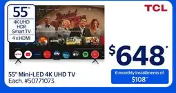 Walmart 55 Mini-LED 4k UHD TV offer