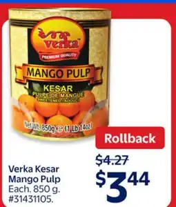 Walmart Verka Kesar Mango Pulp offer