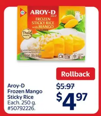Walmart Aroy-D Frozen Mango Sticky Rice offer