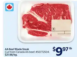 Walmart AA Beef Blade Steak offer
