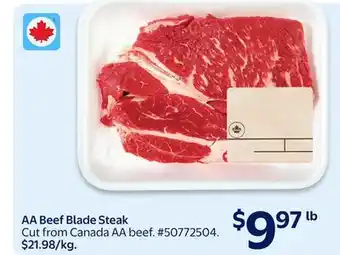 Walmart AA Beef Blade Steak offer