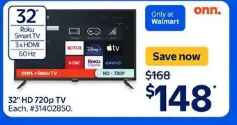 Walmart 32 HD 720p TV offer