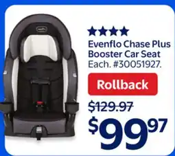 Walmart Evenflo Chase Plus Booster Car Seat offer