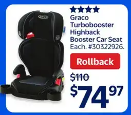 Walmart Graco Turbobooster Highback Booster Car Seat offer