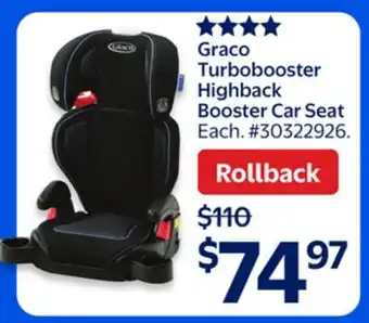 Walmart Graco Turbobooster Highback Booster Car Seat offer