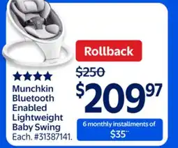 Walmart Munchkin Bluetooth Enabled Lightweight Baby Swing offer