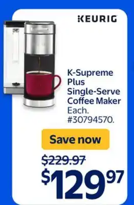 Walmart K-Supreme Plus Single-Serve Coffee Maker offer