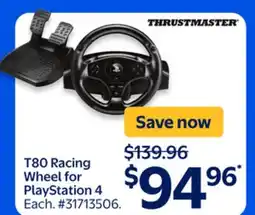Walmart T80 Racing Wheel for PlayStation 4 offer