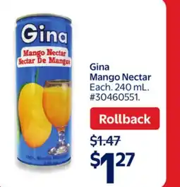 Walmart Gina Mango Nectar offer