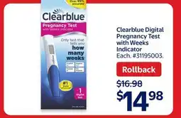 Walmart Clearblue Digital Pregnancy Test with Weeks Indicator offer