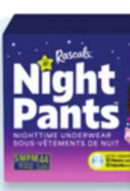 Walmart Boys' or Girls Rascals Night Pants Nighttime Underwear offer