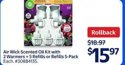 Walmart Air Wick Scented Oil Kit with 2 Warmers + 5 Refills or Refills 5-Pack offer