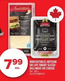 Metro IRRESISTIBLES ARTISAN OR LIFE SMART SLICED DELI MEAT OR CHEESE offer